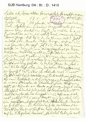 Vorschaubild von Brief an Florens Christian Rang