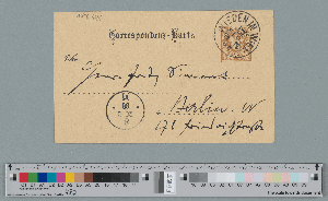 Vorschaubild von Postkarte an Fritz Simrock