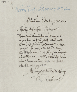 Vorschaubild von Brief an Georg Scherer