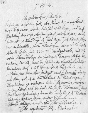 Vorschaubild von Brief an René Schickele