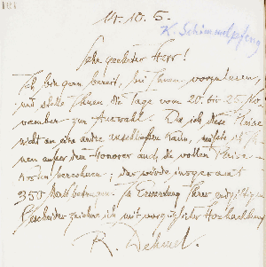 Vorschaubild von Brief an Karl Adolf Schimmelpfeng