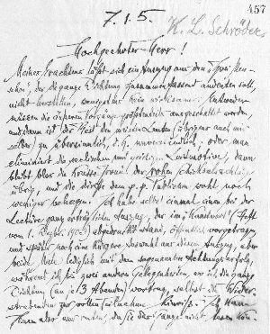 Vorschaubild von Brief an Karl Ludwig Schröder