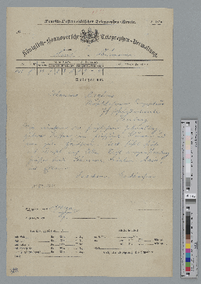 Vorschaubild von Telegramm an Johannes Brahms