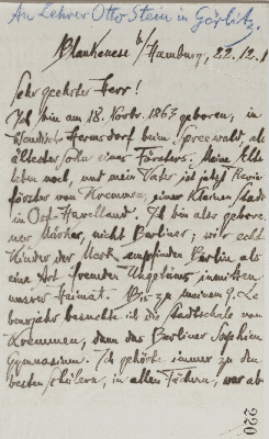 Vorschaubild von Brief an Otto Stein