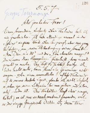 Vorschaubild von Brief an Georges A. Tournoux
