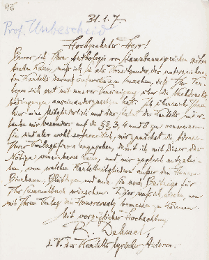 Vorschaubild von Brief an Hermann Unbescheid