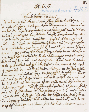 Vorschaubild von Brief an die Buchhandlung des Waisenhauses Halle a.d.S.