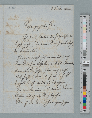Vorschaubild von Brief an Jakob Melchior Rieter-Biedermann