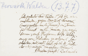 Vorschaubild von Brief an Herwarth Walden im Verein für Kunst