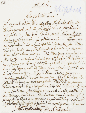 Vorschaubild von Brief an Richard Weissbach im Akademischen Hebbel-Verein