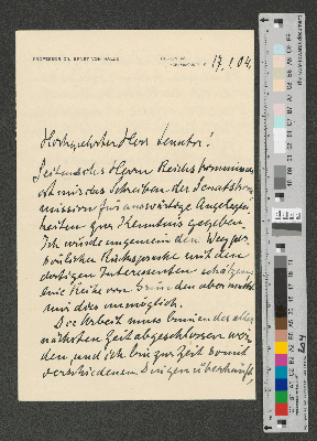 Vorschaubild von Brief an Werner von Melle