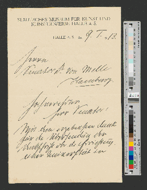 Vorschaubild von Brief an Werner von Melle