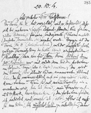 Vorschaubild von Brief an Franz Wolfbauer
