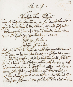 Vorschaubild von Brief an Heinrich Wolgast