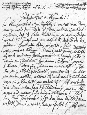 Vorschaubild von Brief an Wilhelm von Wymetal, Obmann des Ansorge-Vereins