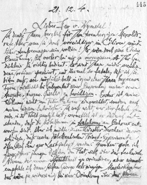 Vorschaubild von Brief an Wilhelm von Wymetal