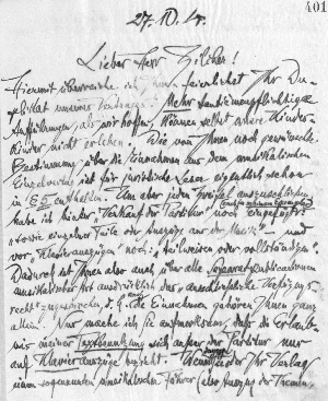 Vorschaubild von Brief an Hermann Zilcher