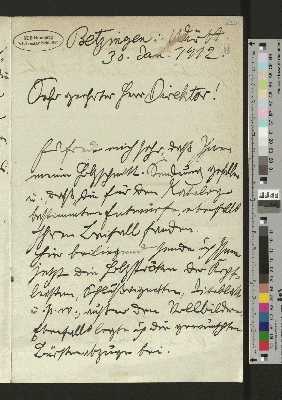 Vorschaubild von Brief an Gustav Schiefler