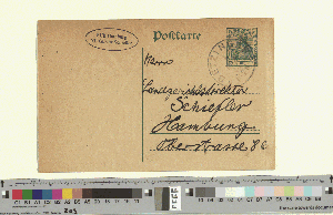 Vorschaubild von Postkarte an Gustav Schiefler