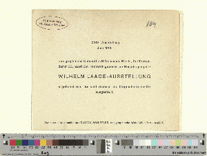 Vorschaubild von [Einladung zur Besichtigung der Wilhelm Laage-Ausstellung]
