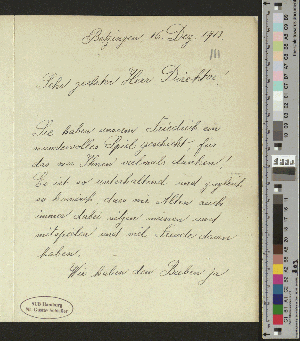 Vorschaubild von Brief an Gustav Schiefler