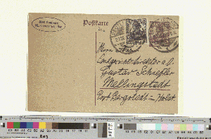Vorschaubild von Postkarte an Gustav und Luise Schiefler