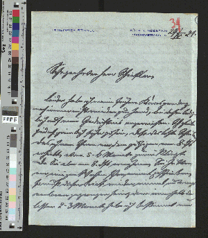 Vorschaubild von Brief an Gustav Schiefler