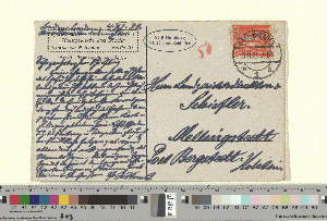 Vorschaubild von Postkarte an Gustav Schiefler