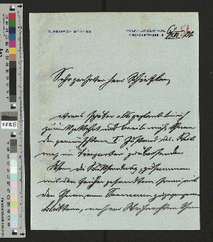 Vorschaubild von Brief an Gustav Schiefler