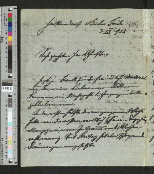 Vorschaubild von Brief an Gustav Schiefler