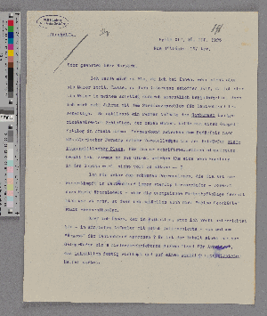 Vorschaubild von Brief an Max Warburg