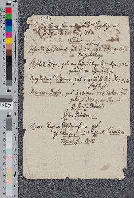 Vorschaubild von Briefliche Notiz an Matthias Claudius