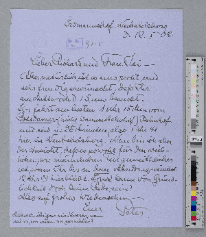 Vorschaubild von Brief an Richard und Ida Dehmel