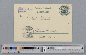 Vorschaubild von Postkarte an Richard Dehmel