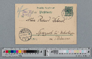 Vorschaubild von Postkarte an Richard Dehmel