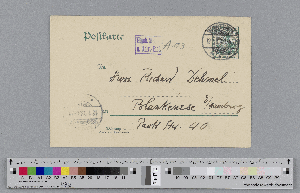 Vorschaubild von Postkarte an Richard Dehmel