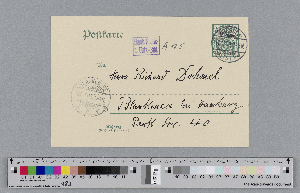 Vorschaubild von Postkarte an Richard Dehmel