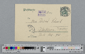 Vorschaubild von Postkarte an Richard Dehmel