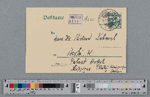 Vorschaubild von Postkarte an Richard Dehmel