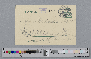 Vorschaubild von Postkarte an Richard Dehmel