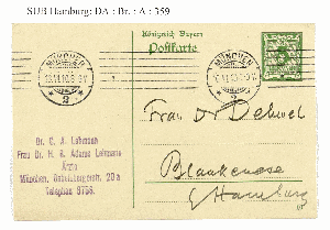 Vorschaubild von Postkarte an Ida Dehmel