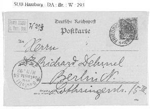 Vorschaubild von Postkarte an Richard Dehmel