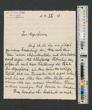 Vorschaubild von Brief an Werner von Melle