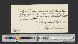 Vorschaubild von Briefkarte an Werner von Melle