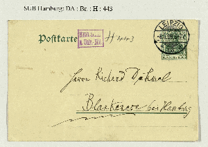 Vorschaubild von Postkarte an Richard Dehmel