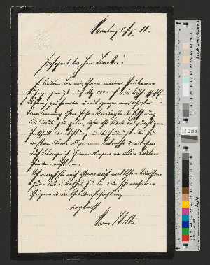 Vorschaubild von Brief an Werner von Melle