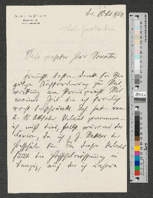 Vorschaubild von Brief an Werner von Melle