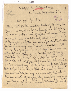 Vorschaubild von Brief an Arthur Kutscher
