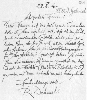 Vorschaubild von Brief an Albert Gabriel