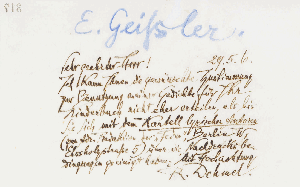 Vorschaubild von Brief an Ewald Geissler